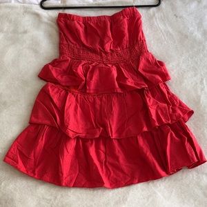 Coral sleeveless mini dress